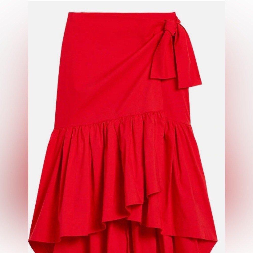 Banana Republic Wrap Skirt Ruffle Hi-Low Ultra Red Skirt